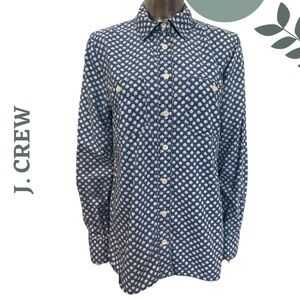 J.Crew Lightweight Button Front Shirt | Long Sleeve Size 8 Cotton Floral Print